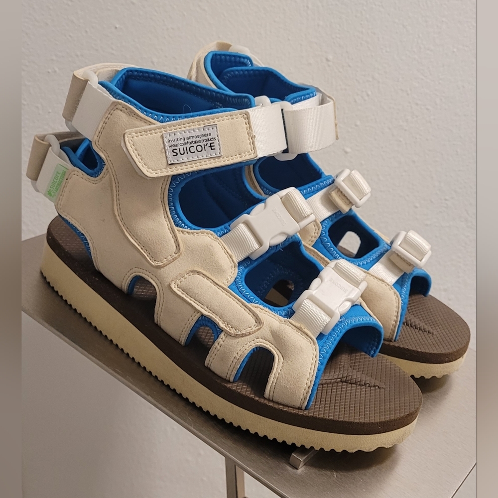 SUICOKE BOAK-2ab Sports Sandals Ivory Men's sz 4, Women's sz 6